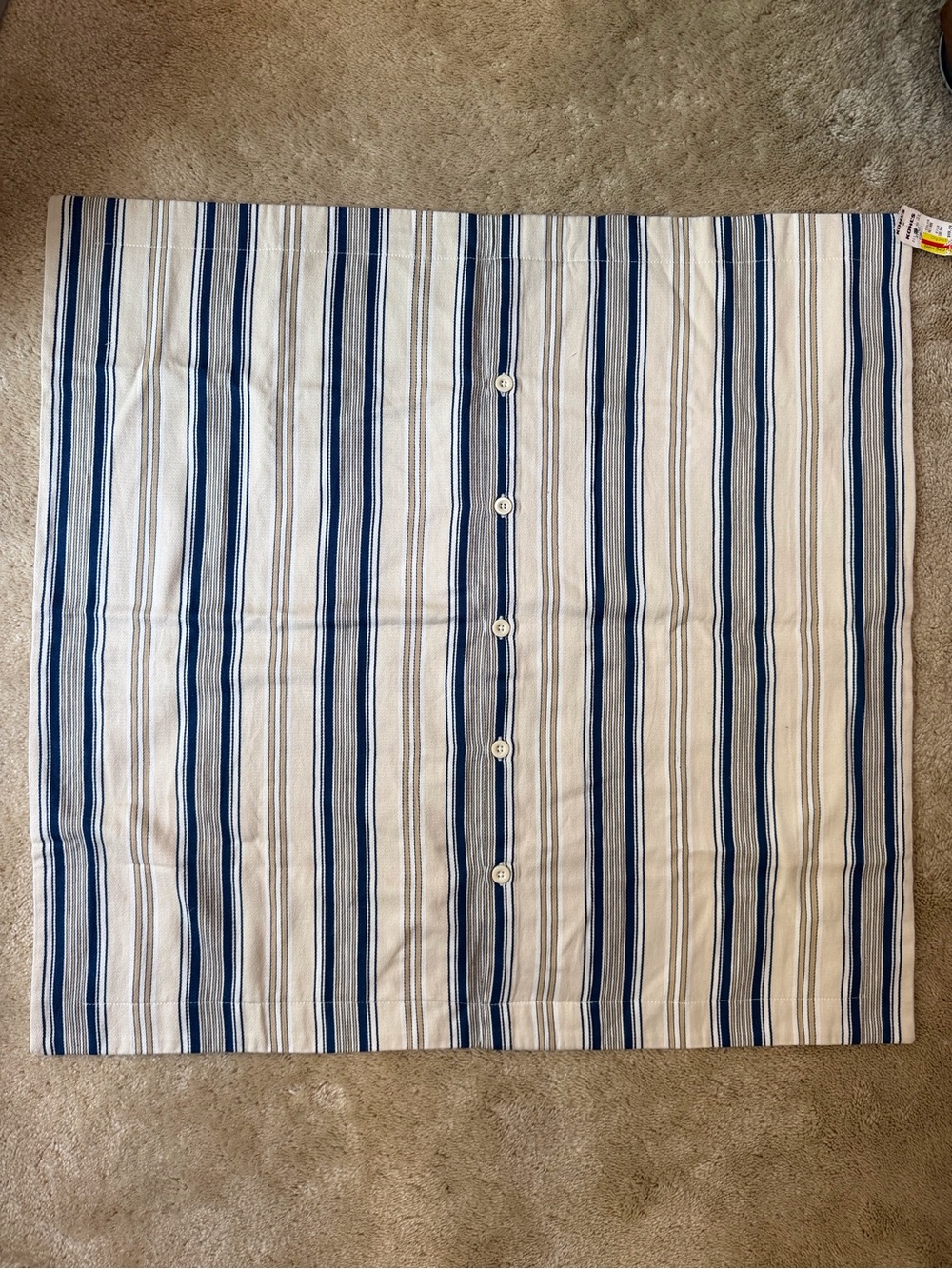 Kohl's Blue and White Striped Button-Front Pillow Cover